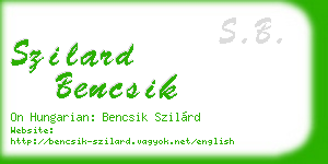 szilard bencsik business card